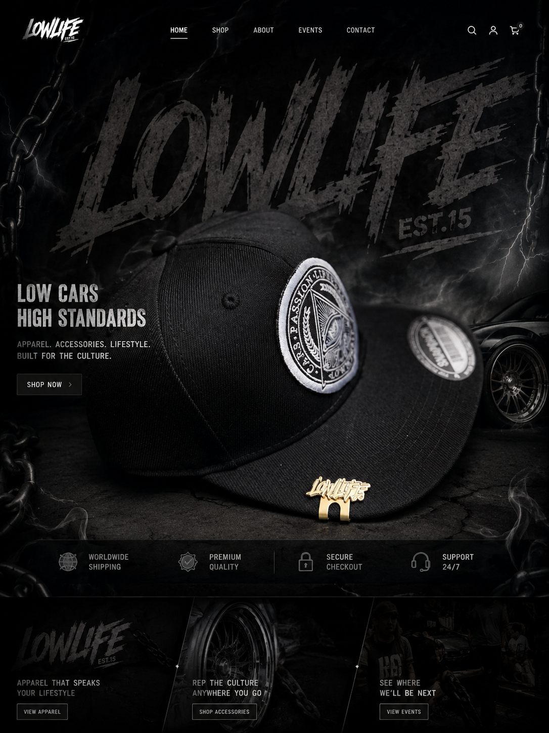 LOWLIFE Hat Clip – Gold Edition